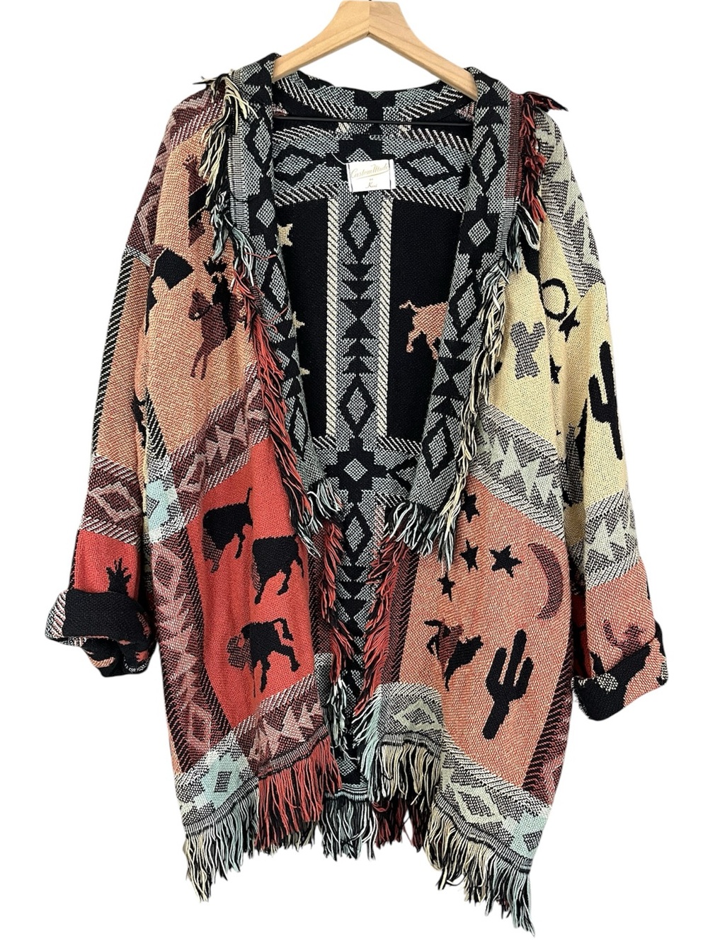 Vintage Custom Made By Keni Western Fringe Cardigan